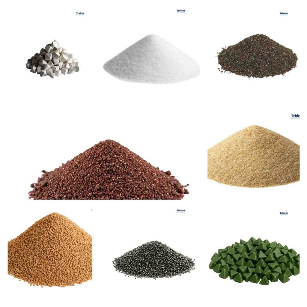Abrasive Media in small piles